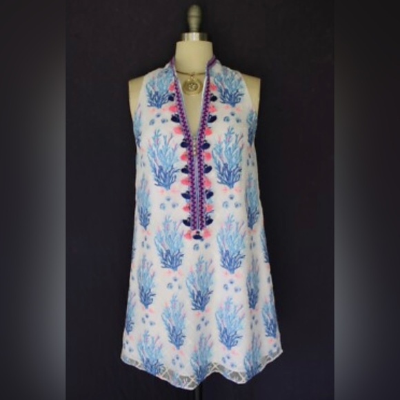 Lilly Pulitzer Jane Shift Dress Seaspray Grey  Off Shore  Size 4 - Picture 2 of 7